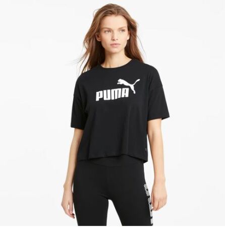 Camiseta Cropped Puma Essentials Logo Black