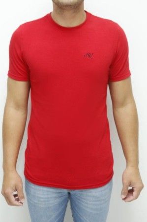 Camiseta masculina vermelha básica Hibisko