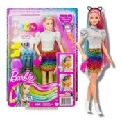 Boneca Barbie Penteado de Oncinha Leopard Rainbow Hair - Mattel - Ailo