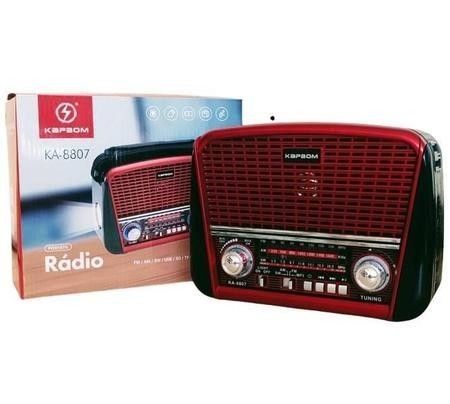 Caixa de Som Rádio Retrô Bluetooth KA-8807 3W Rms Fm Usb