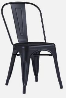 Cadeira em aço design industrial preta