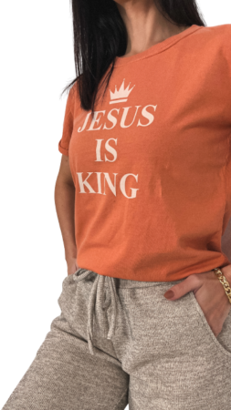 T-shirt Premium Laranja Jesus is King