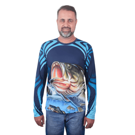 Camiseta Térmica Sublimada Pesca Proteção Uv Solar Fresca P