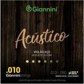 Encordoamento Giannini para Violão Bronze 0,010