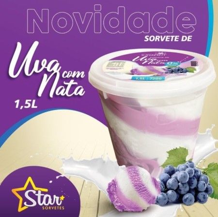 Sorvete Uva com Nata 1,5litros