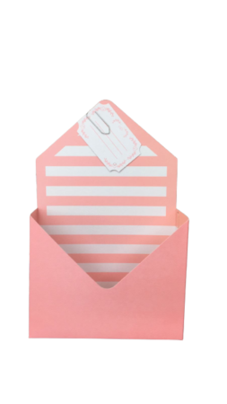 Caixa envelope rosa