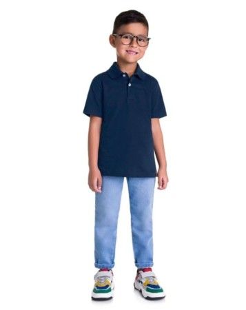 Camisa Polo Básica Infantil Menino de Malha Brandili