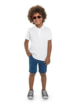 Camisa Polo Básica Infantil Menino de Malha Brandili