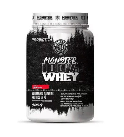 Monster 100% Whey Morango 900g - Probiotica