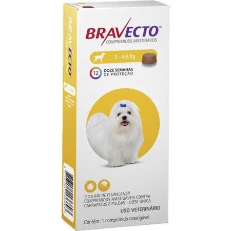 Bravecto Antipulgas -  2 a 4.5kg Dose Única