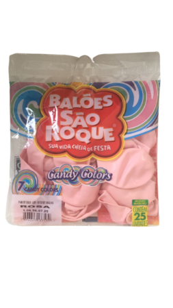 Balão candy color número 7 rosa com 25 unidades
