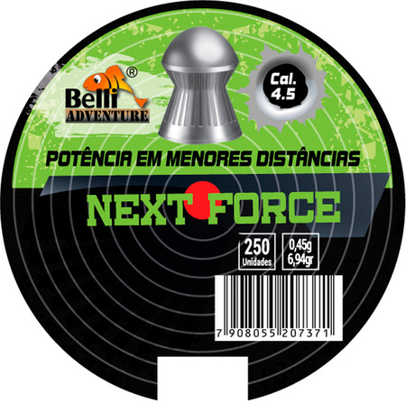 Chumbinho Next Force 4,5mm 250 Un Ponta Ogival Alta Potência