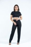 Conjunto Bernadete | Cropped - Calça | Preto