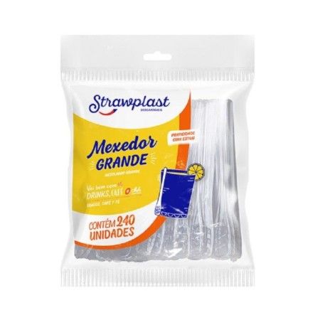 Mexedor Plastico Para Suco Com 11Cm Strawplast Pct C/240 Un Msg-801