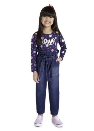 Calça Clochard Jeans Infantil Menina Super Comfort Brandili