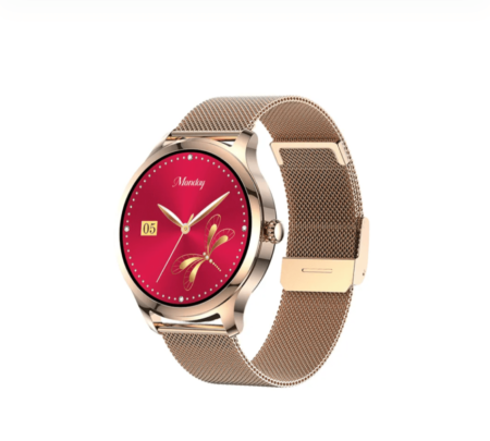 Smartwatch LEVEL LVW-30 Dourado, 1,3 Pol, Resistência à Água, Pulseira metal