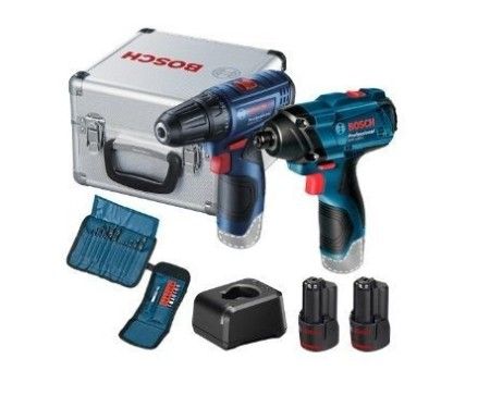 Parafusadeira 12v combo gsr120+gdr120 com maleta bosch