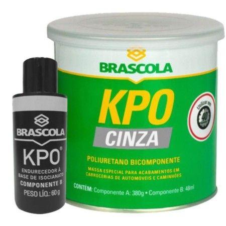 Massa PU KPO Para Carroceria Bi Componente Cinza 380g - BRASCOLA