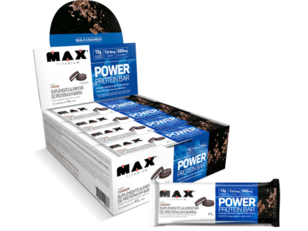 Power Protein bar Max titanium 12 unidades 41g  sabor cookies