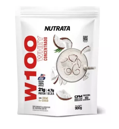 W100 Whey Concentrado Refil 900G Coco - Nutrata
