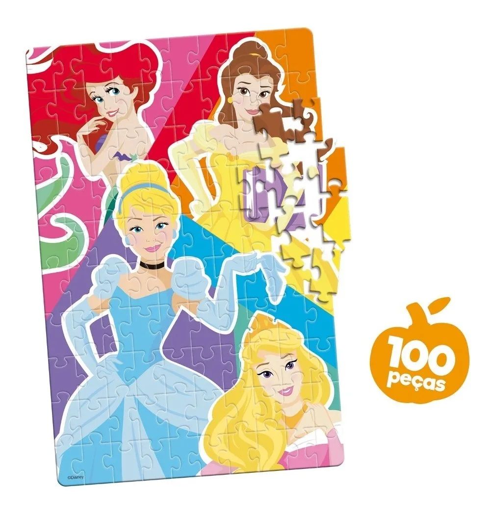 Quebra Cabeça De Chão Para Montar Princesas Disney 100 Pçs