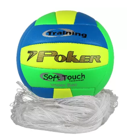 Kit Vôlei Poker Rede e Bola Training Neon PVC