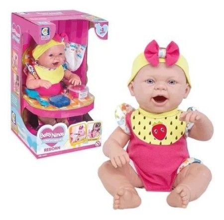 Boneca Baby Ninos Hora do Lanche Reborn Cotiplas 2406