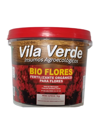 Bio Flores Fertilizante Orgânico Para Flores balde com 1kg Linha Premium