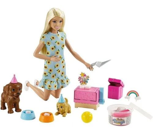 Boneca Barbie Vestido Glitter Loira T7580 - Original Mattel