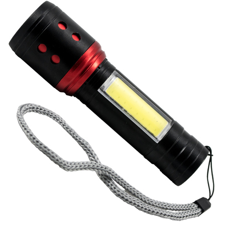 Lanterna Tática Usb com Lampião Led Luz Branca com Zoom