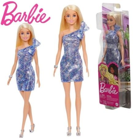 Boneca Barbie Fabulosa Loira Vestido Azul Laço T7580/grb32
