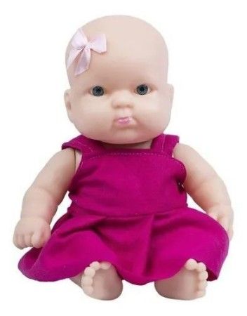 Boneca Nenequinha Classica Vestido Pink 21 cm 342 Super Toys