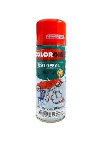 Lata tinta spray uso geral vermelho brilhante 55061 colorgin