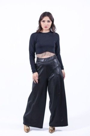 Cropped Naeli | Manga Longa - Preto