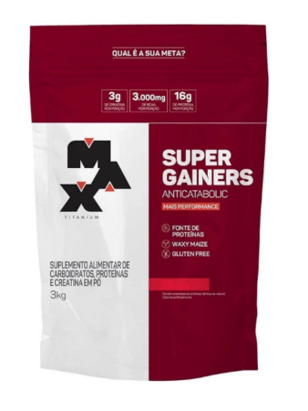 Super Gainers Anticatabolic (3kg) Morango - Max Titanium