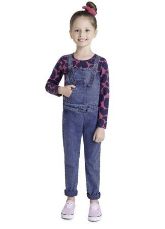 Jardineira Infantil Jeans Unissex - Brandili