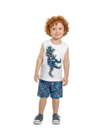 Conjunto Infantil Menino com Estampa de Dinossauro