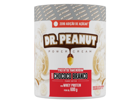 Pasta de Amendoim Dr peanut 600g com whey protein- sabor chococo branco