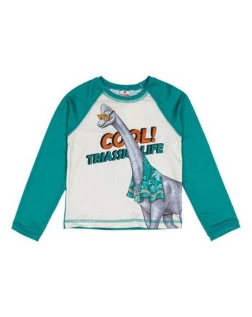 Camiseta Infantil Menino de Malha Uv com Estampa de Dinossauro