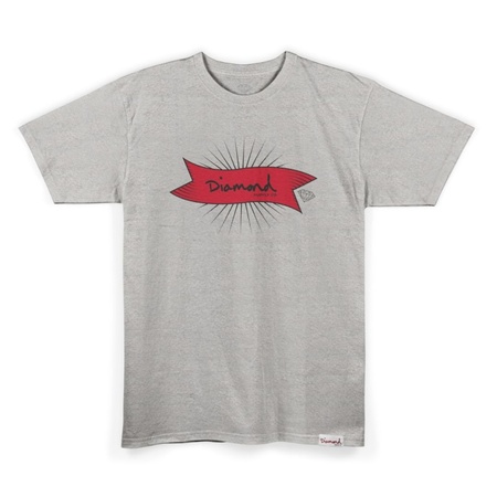 Camiseta Diamond Supply Pennant Tee - Heater Grey