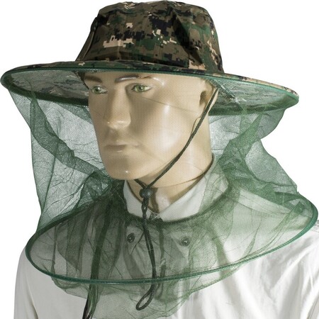 Chapéu Camuflado Digital com Tela Mosquiteira Proteção Solar