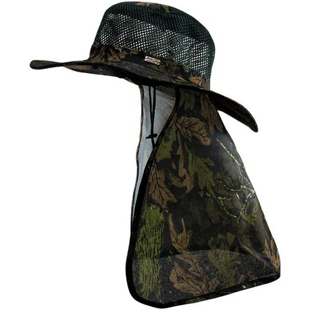 Chapéu Pescador Folhas Secas com Saia Proteção Solar Pescoço