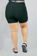 Shorts Bolha Suplex Fitness Cós Alto Compressão Preto (Plus Size)