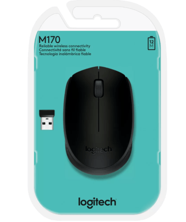 Mouse Logitech Wireless M170 Preto/Cinza BlisteR