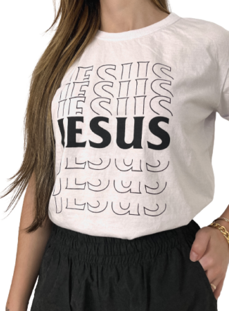 T-shirt Premium Branca Jesus