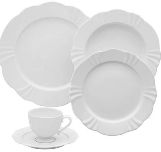 Jogo Chá Porcelana Soleil White 12 Peças Oxford