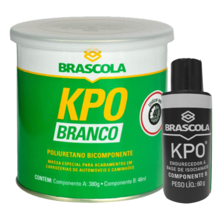 Massa PU KPO Para Carroceria Bi Componente Branco 380g - BRASCOLA
