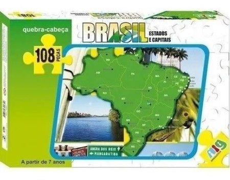 Quebra Cabeça Infantil Mapa Do Brasil 108 Peças 0282
