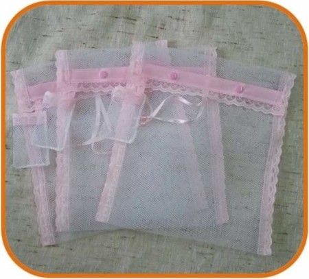 Kit saquinho de maternidade com 03 unidades rosa
