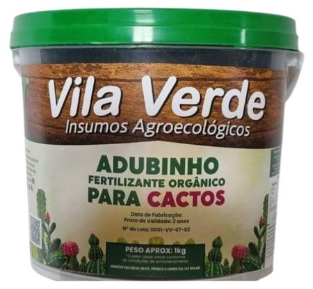 Adubinho Fertilizante Orgânico Para Cactos Vila Verde balde com 1kg Linha Premium